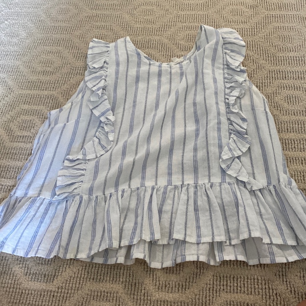 Blue and white top